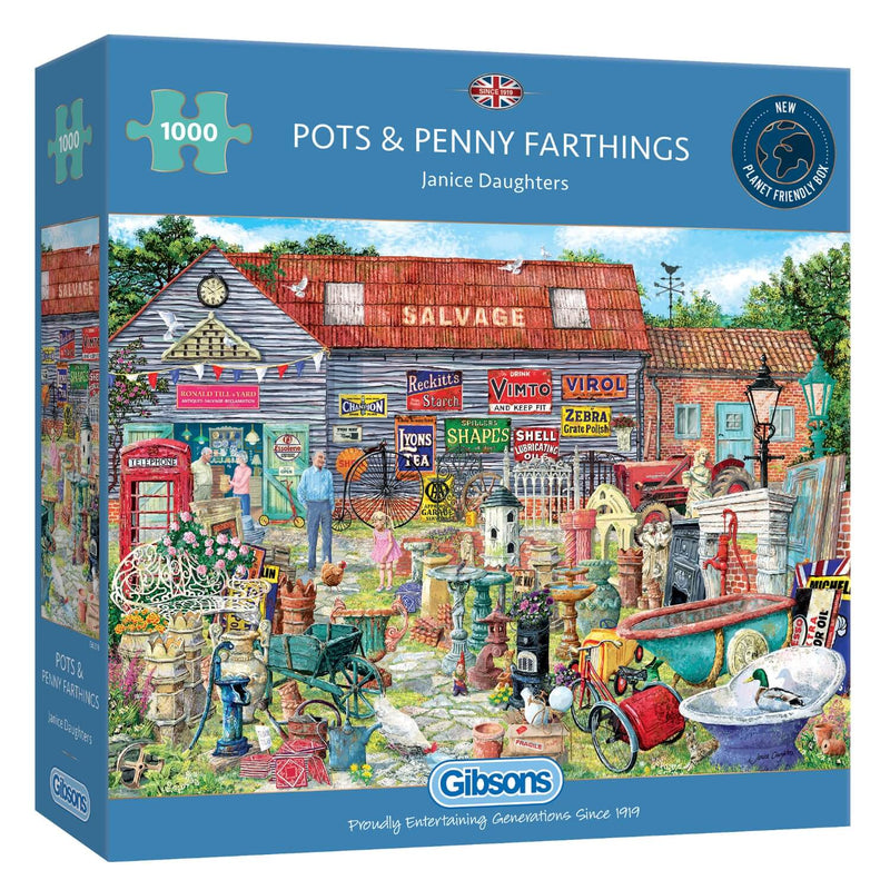 Gibsons 1000 Piece Jigsaw Puzzle - Pots & Penny Farthings