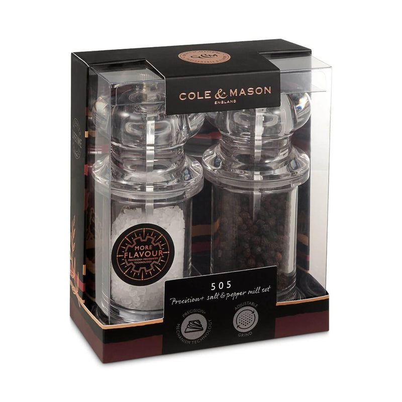 Cole & Mason Precision 505 Acrylic Salt & Pepper Mill Set - Potters Cookshop