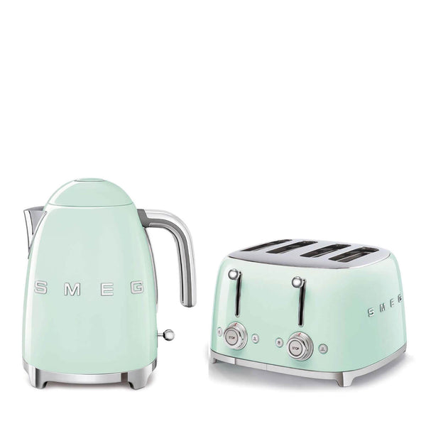 Smeg Jug Kettle & 4 Slice Toaster Set - Pastel Green