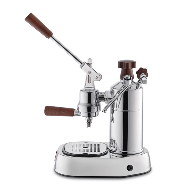La Pavoni Professional Lusso Manual Espresso Coffee Machine Brown Handle With Cilindro Prosumer Coffee Grinder Set