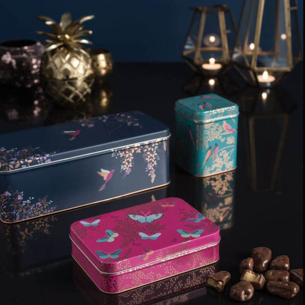 Sara Miller London Square Tin - Pink Birds