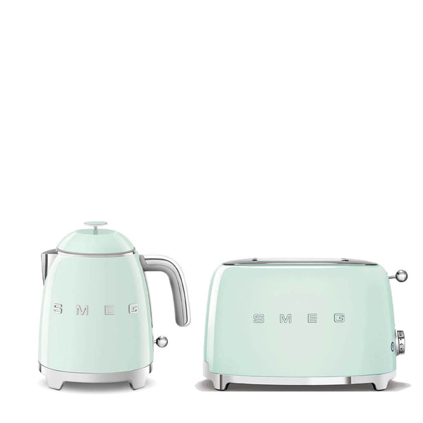 Smeg Mini Kettle & 2 Slice Toaster Set - Pastel Green