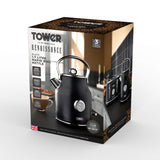 Tower Renaissance Traditional Kettle & 4 Slice Toaster Set - Black