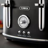 Tower Renaissance Traditional Kettle & 4 Slice Toaster Set - Black