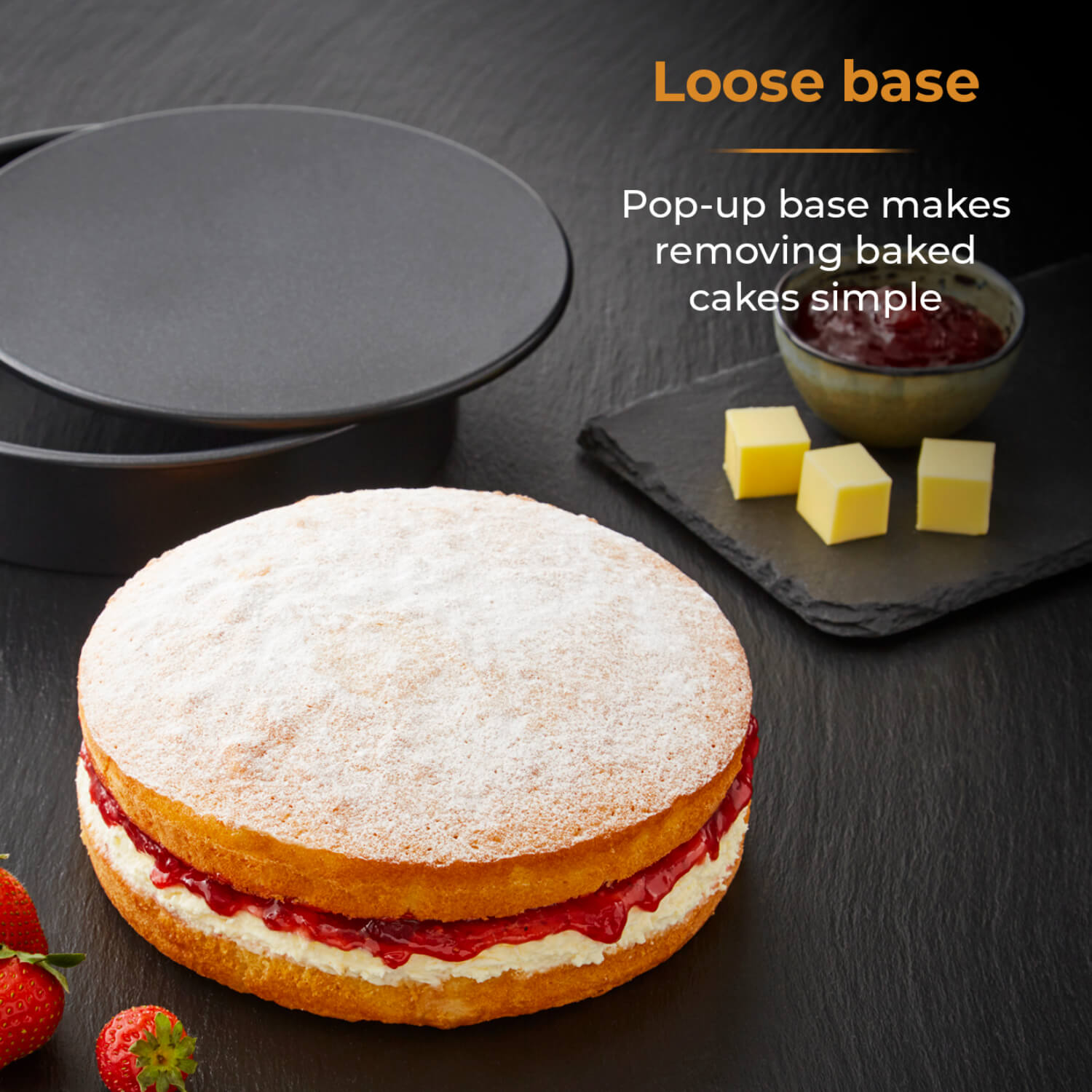 Buy Tower  Precision Plus Carbon Steel 15cm Round Non-Stick Loose Base Deep  Cake Tin - Black – Potters Cookshop